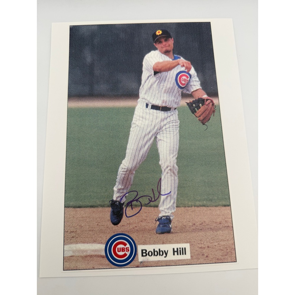 Bobby Hill Chicago Cubs Hand Signed 2002 Spring Training Baseball Photo CL008